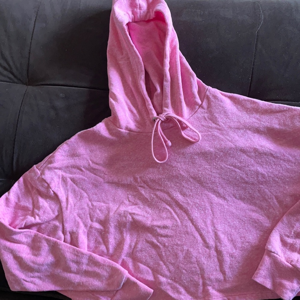 Pink Cropped Hoodie